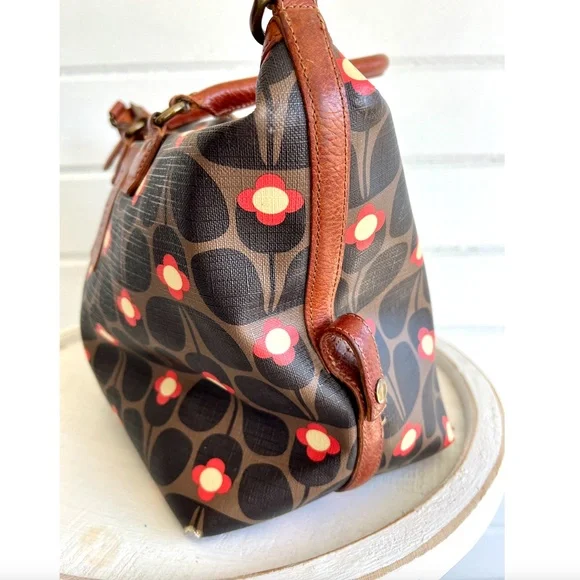 ORLA KIELY Large Coated Canvas Satchel Tote Bag with Leather Handles - Picture 2 of 16